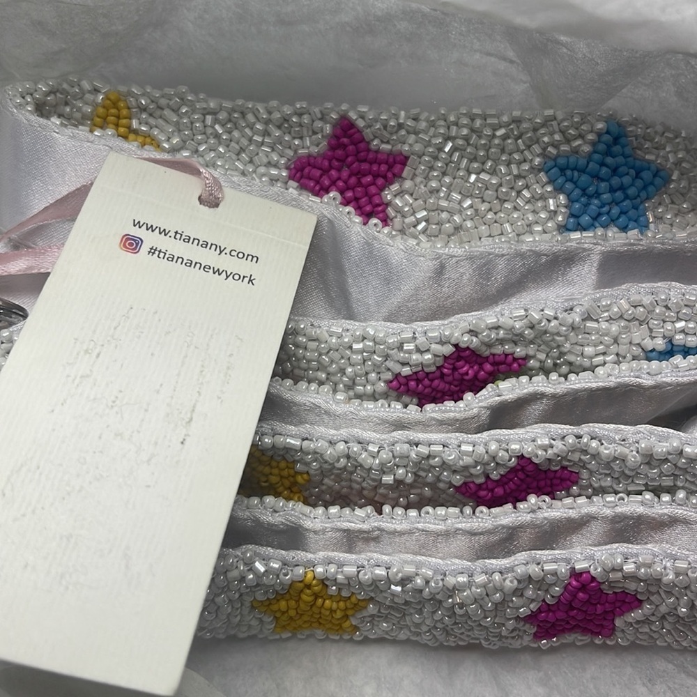 NWT Tiana Designs Ny Beaded Square Crossbody Rainbow Rolling Stones Purse Bag - Picture 9 of 15